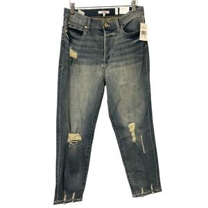 STS Blue Jeans Size 29 Christy Tapered Cropped Distressed High Rise NWT‎